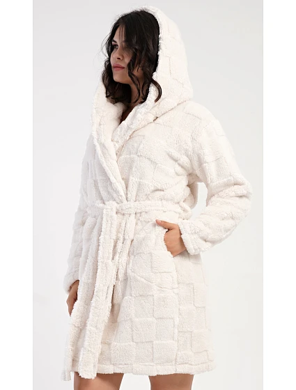 Dámský župan krátký s kapucí model 22405839 - Vienetta Dámský župan krátký s kapucí model 22405839 - Vienetta