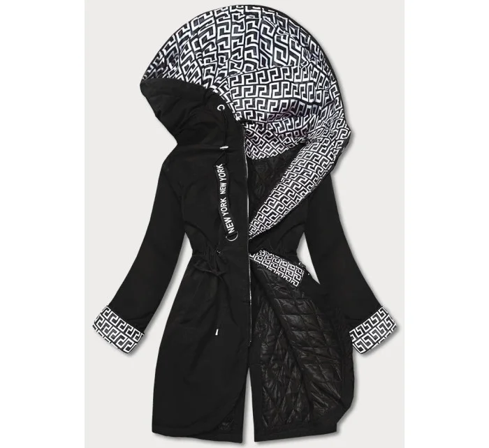 Černá dámská bunda parka s kapucí model 18059026 - S'WEST Černá dámská bunda parka s kapucí model 18059026 - S'WEST