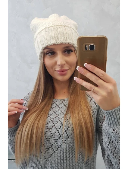 Dámská čepice Danuta K331 dark ecru Dámská čepice Danuta K331 dark ecru