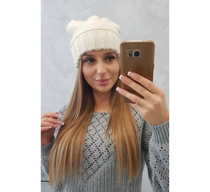 Dámská čepice Danuta K331 dark ecru Dámská čepice Danuta K331 dark ecru