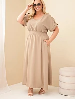 Dámské šaty Plus Size s řaseným pasem fango
