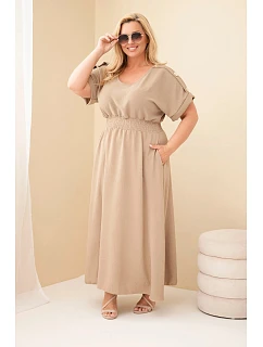 Dámské šaty Plus Size s řaseným pasem fango