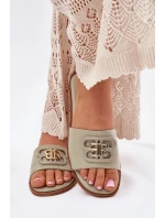 Ploché Dámské Pantofle S Ozdobným Detalem Zelené model 21699585 - Boto Ploché Dámské Pantofle S Ozdobným Detalem Zelené model 21699585 - Boto