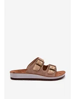 Dámské pantofle Béžové s přezkami model 22094896 - Inblu Dámské pantofle Béžové s přezkami model 22094896 - Inblu