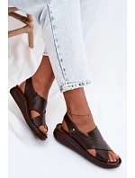 Zazoo 40392 Kožené dámské sandály čokoládové