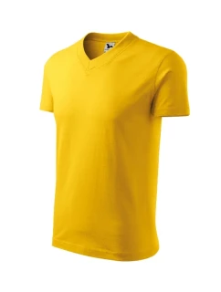 V-neck tričko unisex žlutá