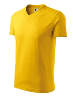V-neck tričko unisex žlutá