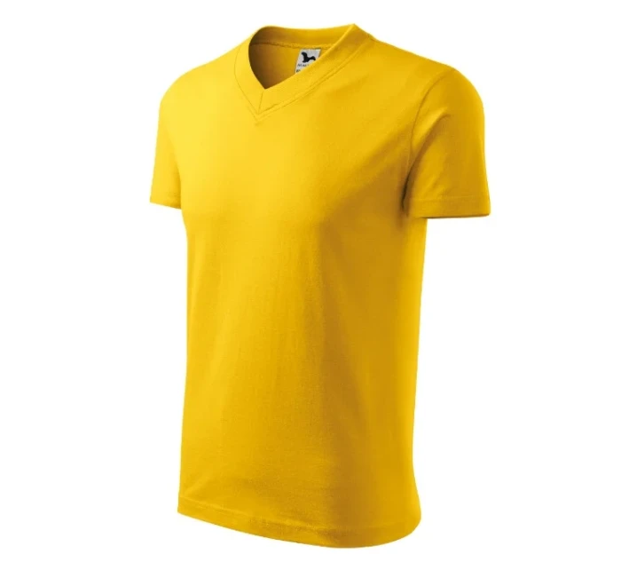 V-neck tričko unisex žlutá