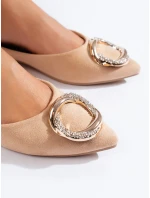 Pěkné hnědé  baleríny dámské bez podpatku