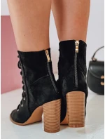 Dámské kozačky LACIUP na podpatku černé FashionStreet ZY0730