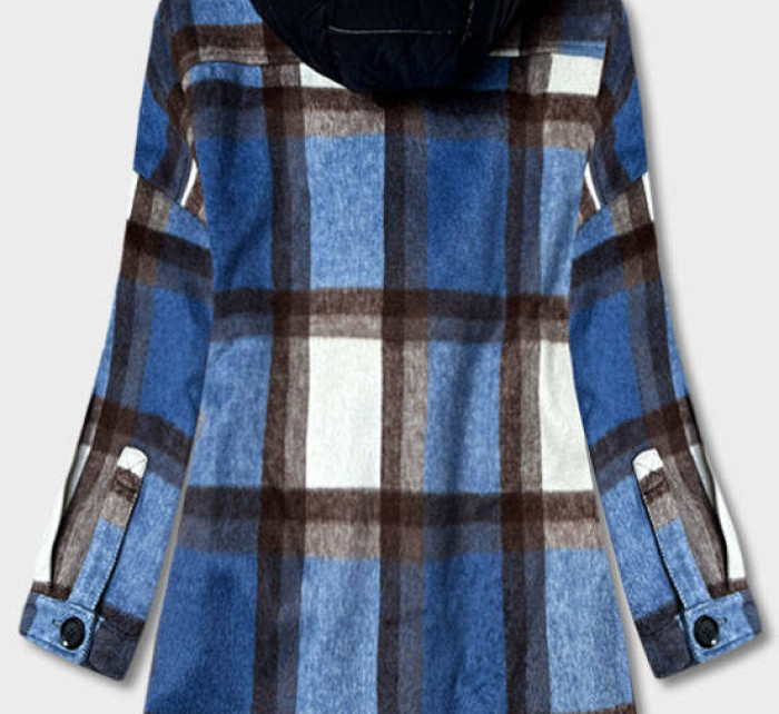 Světle modrá dámská károvaná košilová bunda (AG3-1813)