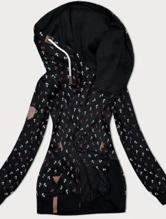 Černá hrubší mikina se zipem a se vzorem model 21310430 - 6&8 Fashion