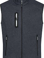 Daiber JN 774 Pánská pletená fleecová vesta se stojáčkem 02.0774 dark grey melange/silver
