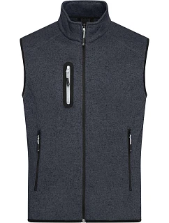JN Pánská pletená fleecová vesta se stojáčkem 02.0 dark grey model 22489657 - Daiber