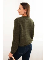 Dámský svetr z měkkého model 21421720 khaki - K-Fashion