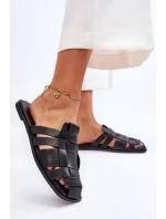 Dámské pruhované pantofle Černá model 21622411 - Boto Dámské pruhované pantofle Černá model 21622411 - Boto