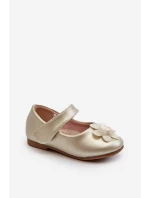 Dětské balerínky se suchým zipem s ozdobou zlaté model 21654186 - EVENTO