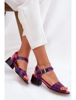 Dámské kožené sandály na podpatku model 21694734 - Maciejka