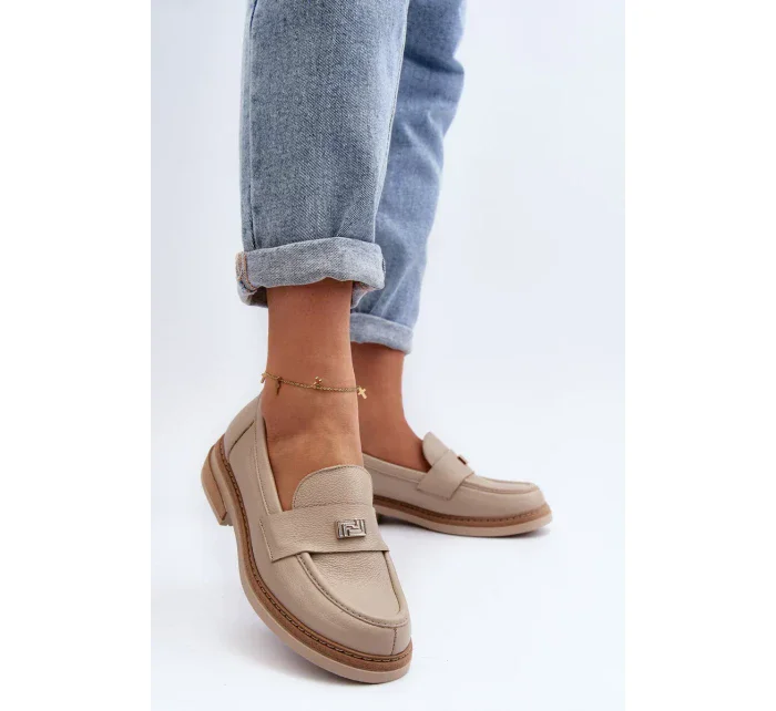Dámské kožené mokasíny Zazoo, béžová Dámské kožené mokasíny Zazoo, béžová