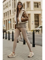 Zateplené Dámské Kožené Tenisky Big Star HI-POLY SYSTEM Béžové Zateplené Dámské Kožené Tenisky Big Star HI-POLY SYSTEM Béžové