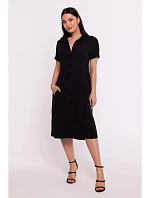 Košilové šaty B282 černé - BeWear
