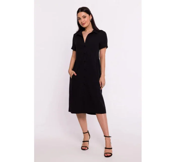 Košilové šaty B282  černé - BeWear