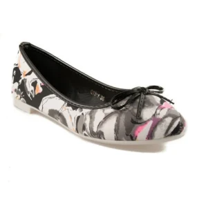 Unikátní černé dámské baleríny s květy