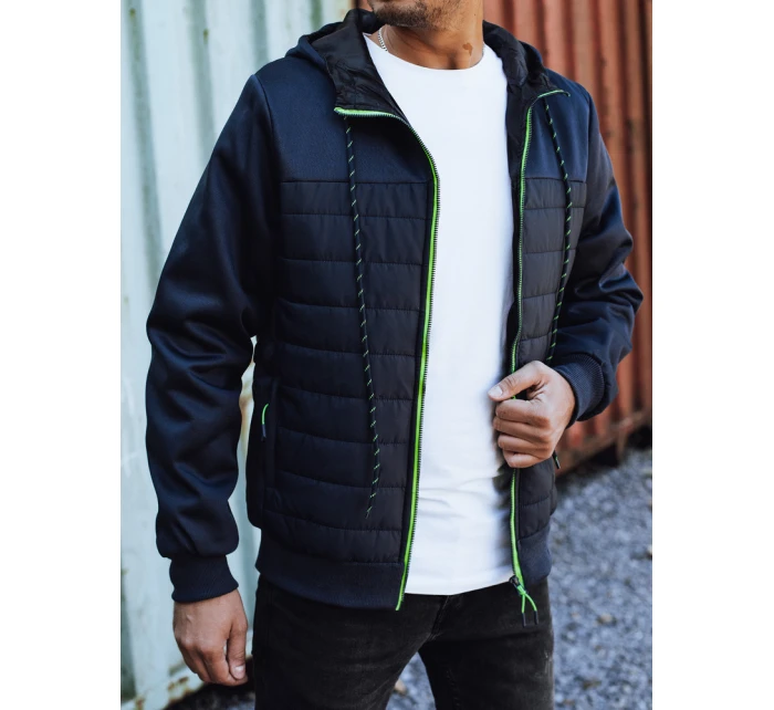 Pánská přechodná prošívaná bunda s kapucí tmavě modrá FashionStreet TX4939 Pánská přechodná prošívaná bunda s kapucí tmavě modrá FashionStreet TX4939