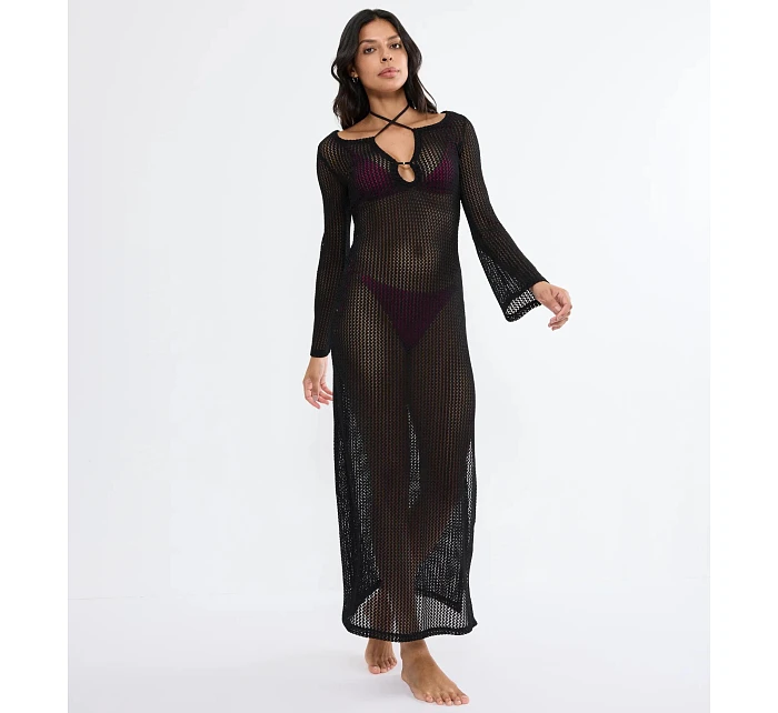 Beach MyWear Crochet Long Dress LSL - BLACK - TRIUMPH BLACK - TRIUMPH