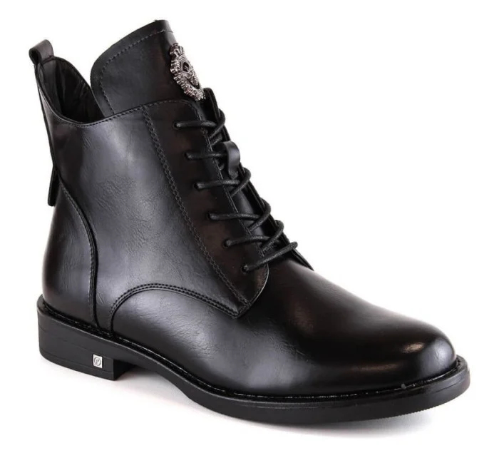 Boty se šněrováním a zipem Potocki W WOL171B černá