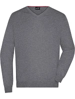 JN Pánský svetr s výstřihem do V 02.0 grey heather model 22487917 - Daiber
