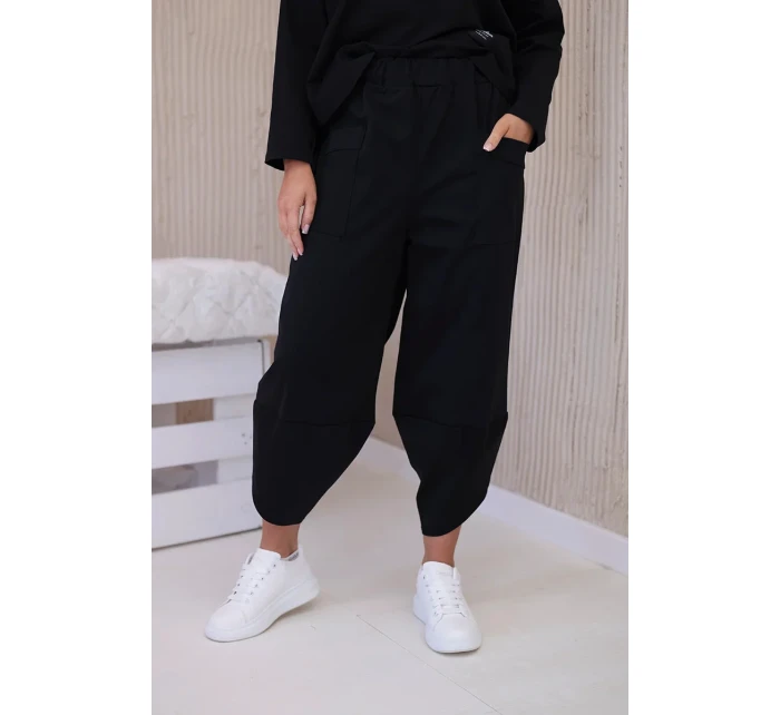 Komplet nových mikinových kalhot Punto Černý Komplet nových mikinových kalhot Punto Černý