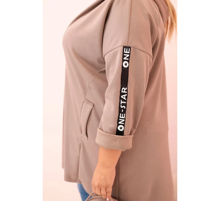 Dámská mikina s ozdobnými rukávy černá masełkowa