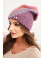 Dámská čepice z modalu a viskózy s ozdobným knoflíkem ecru