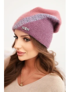 Dámská čepice z modalu a viskózy s ozdobným knoflíkem ecru