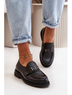 Zazoo 20102 Moderní Lakové Polobotky na Masivní Platformě Černé