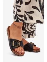 Dámské sandály na korkové platformě s přezkou černé Vianara Dámské sandály na korkové platformě s přezkou černé Vianara