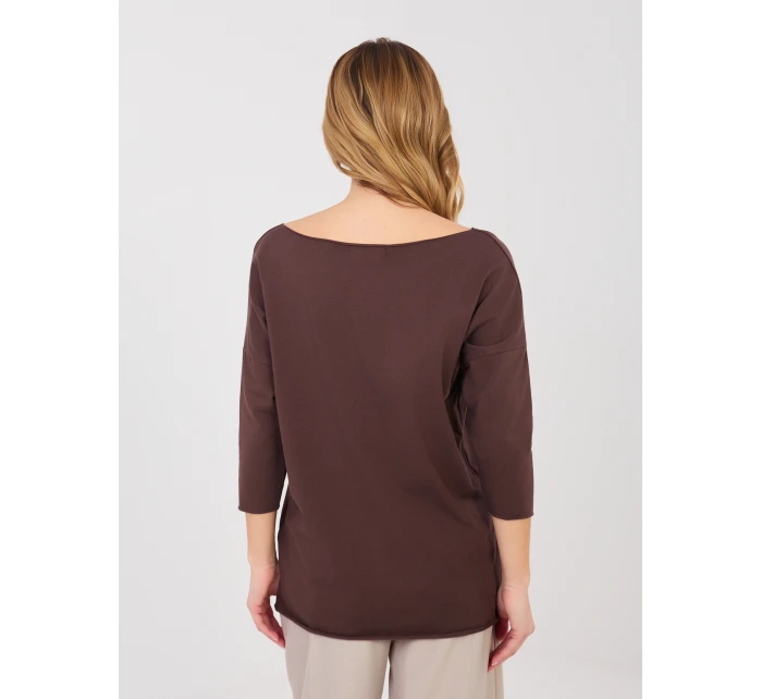 Bluzka RV BZ model 22013657 ciemny brązowy - FPrice Bluzka RV BZ model 22013657 ciemny brązowy - FPrice