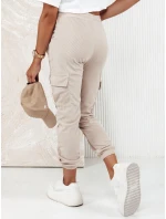 Dámské pruhované kalhoty CHICCORD beige FashionStreet UY2174