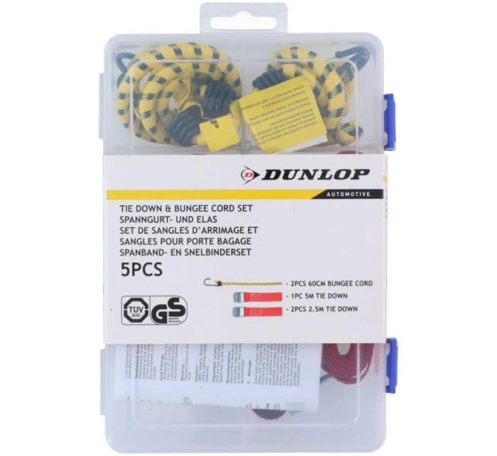 PŘEPRAVNÍ UPEVŇOVACÍ POPRUH S NAPÍNÁKEM A GUMAMI 5KS DUNLOP