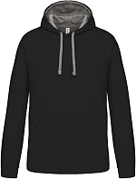 Kariban K 446 Kontrastní mikina s kapucí 20.K446 black/fine grey