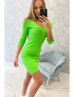 Šaty s knoflíkovým výstřihem světle zelené Šaty s knoflíkovým výstřihem světle zelené