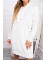 Velurové šaty s kapucí ecru Velurové šaty s kapucí ecru