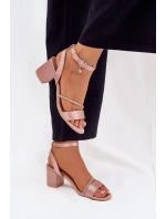 Dámské Sandály Na Podpatku S  Béžové model 21695212 - VINCEZA