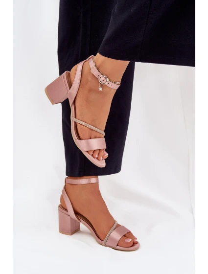 Dámské Sandály Na Podpatku S  Béžové model 21695212 - VINCEZA