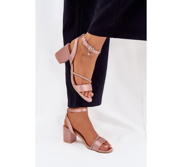 Dámské Sandály Na Podpatku S  Béžové model 21695212 - VINCEZA
