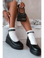 Dámské polobotky na platformě s páskem Černé model 21937796 - Boto