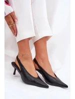 Lodičky s otevřenou patou z eko kůže Aricandia – černé Lodičky s otevřenou patou z eko kůže Aricandia – černé