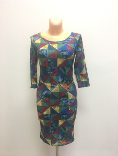 Dámské volnočasové šaty s 3/4 rukávem barevné  /  model 15042888 - LOVER