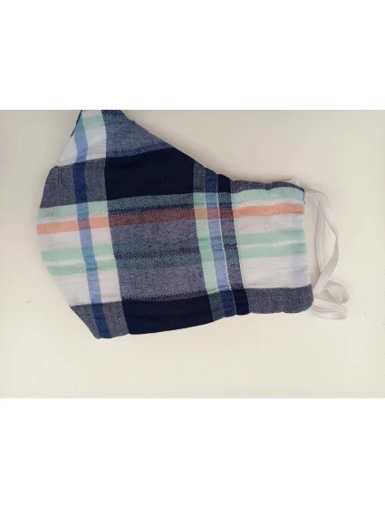 Bavlněná rouška modrá kostka -  Vestis